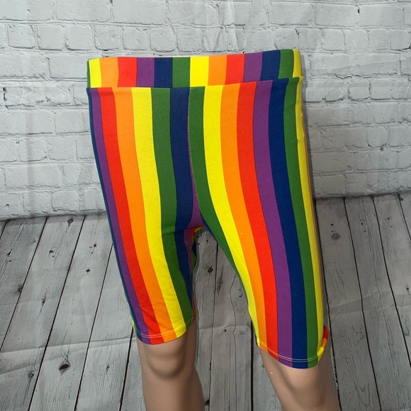 Divided Pants - divided by h&m rainbow stretchy shorts size S